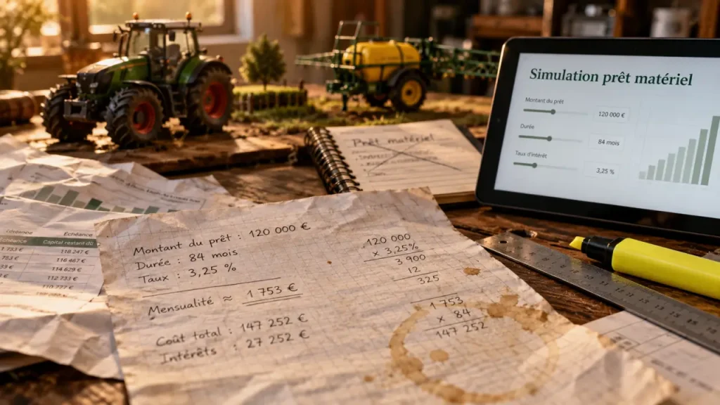 Simulation prêt matériel agricole pour protéger la trésorerie