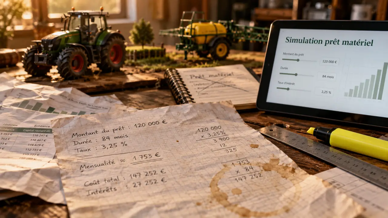 Simulation prêt matériel agricole pour protéger la trésorerie