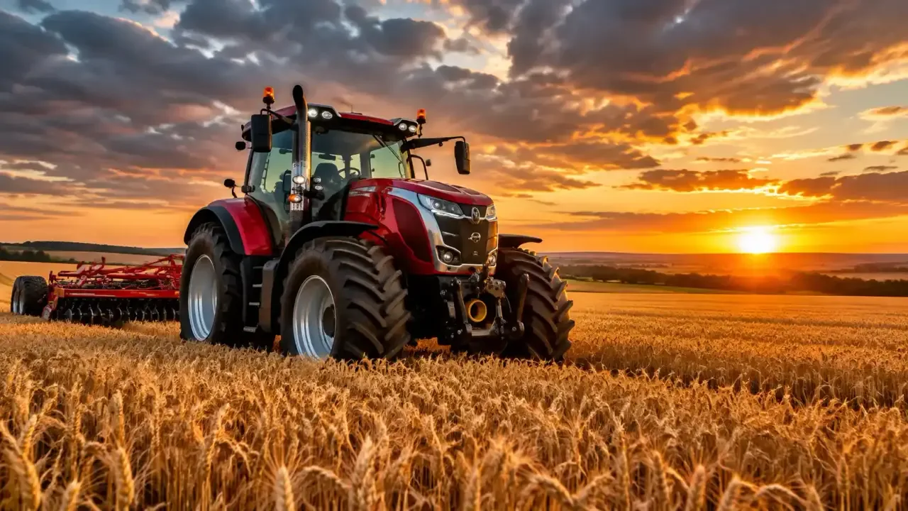 Matériel agricole dans un environnement rural