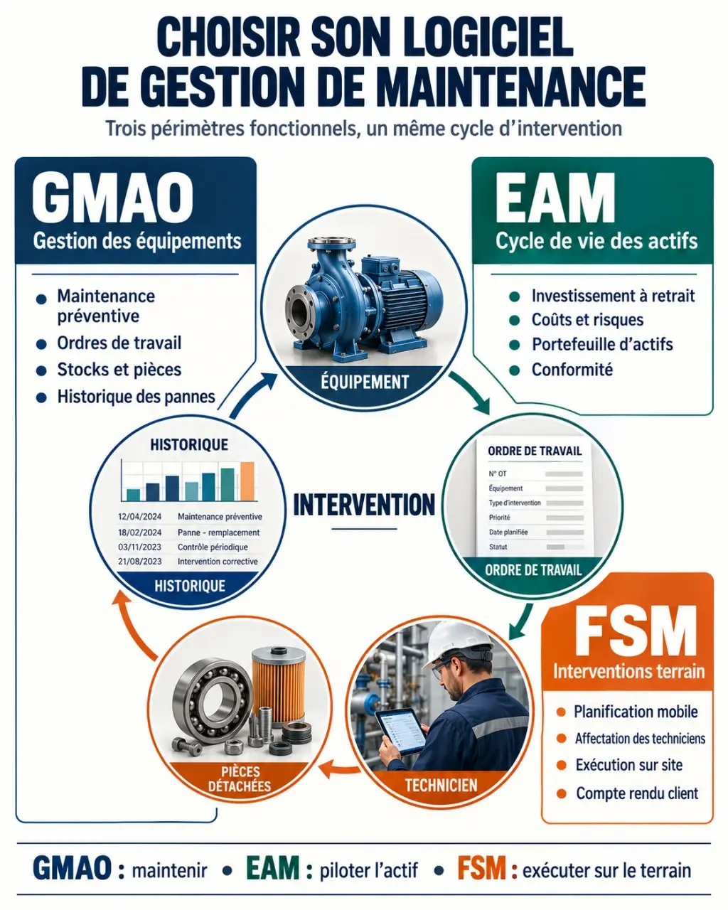 Logiciel de gestion de maintenance : comparaison entre GMAO, EAM et FSM